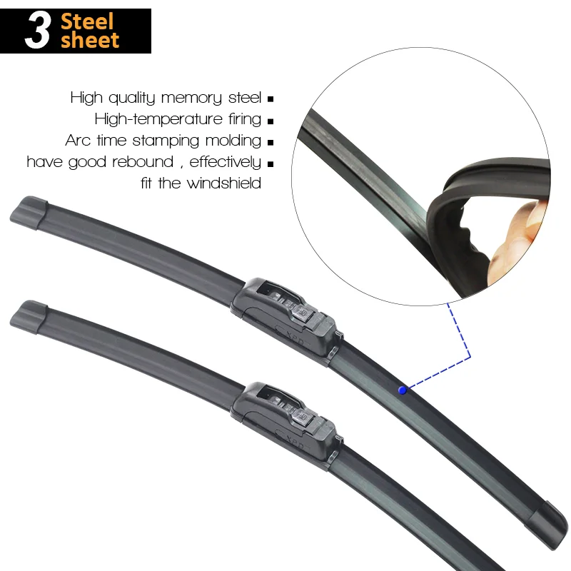 Kction All Season Car Accessories Auto Parts Universal Car Wiper Blade J Hook Soft Frameless