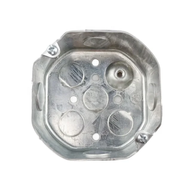 Electrical Metal Ceiling Fan Junction Box: 4" Weatherproof Octagon Box, Drawn-Size: 4" Octagon Height: 1-1/2"