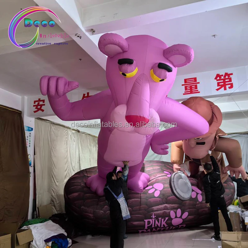 Giant Inflatable Animal Model Pink Inflatable Panther