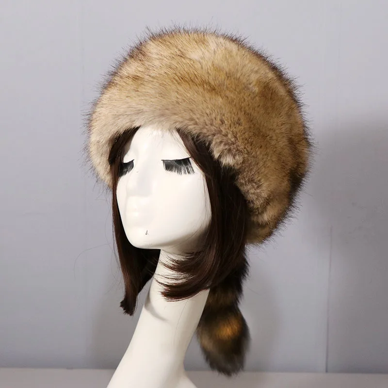 1 pelliccia di procione americana conciata naturale, pelle intera con pelle di alta qualità professionalmente tassidermia artigianato cucito pelle per cappotti, cappelli, abbigliamento circa L