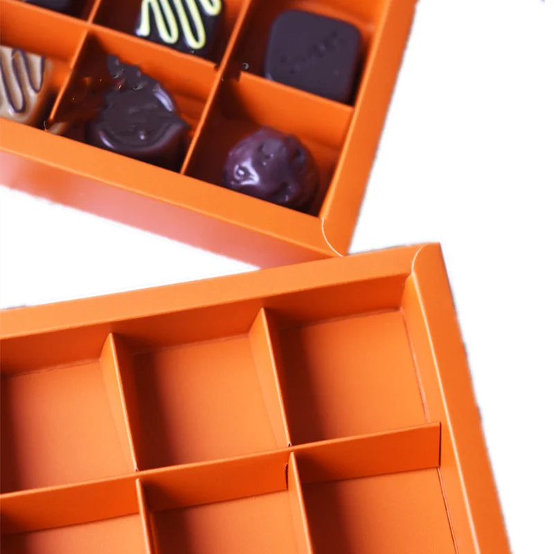 Factory Cheap Chocolate Box Luxury Custom Printed Chocolate Packaging Folding Chocolate Box with Paper Divider