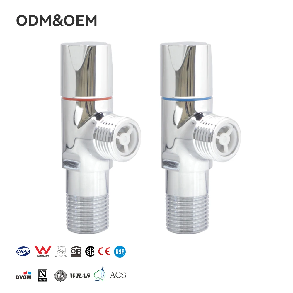 Silver Brass Leak-proof Explosion-proof Large Flow Angle Valve Hot and Cold Universal Toilet Water Heater Angle Valve