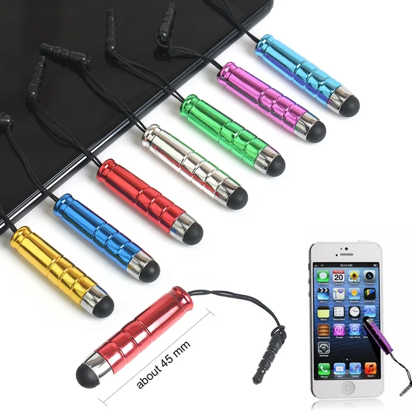 Universal Mini Bullet Capacitive Touch Screen Stylus Pen With Dust Plug for iPhone iPad Samsung Phone Tablet