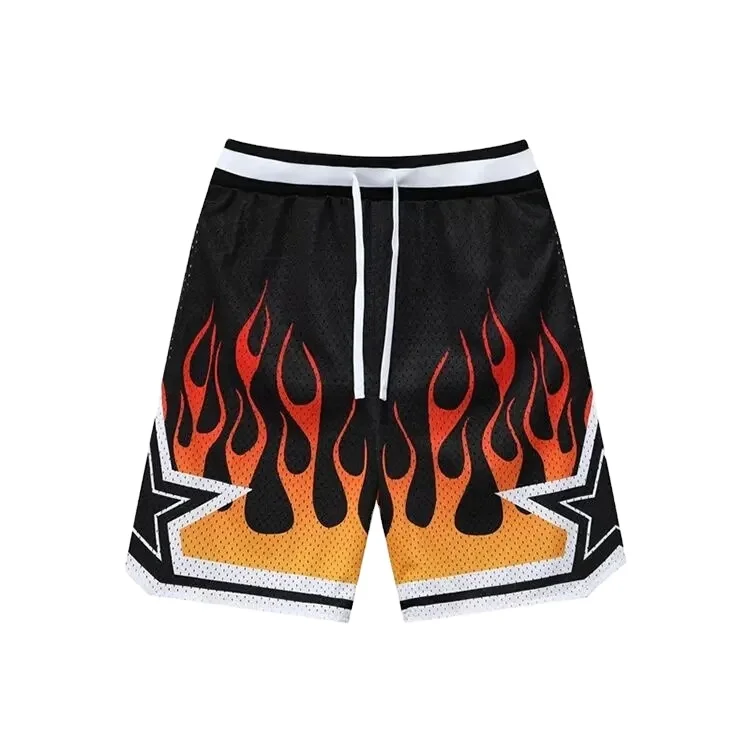 Summer Sublimation Printed Blank  Polyester Gym Beach Swim Jogger Gym Men's Basketball Custom Mesh Shorts For Men359_voghion.com