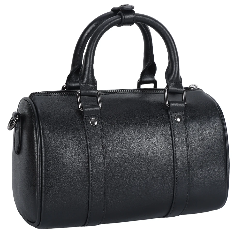 Full Grain Leather Messenger Bag Real Cowhide Black Nature Genuine Leather Shoulder Travel Crossbody Sling Bag