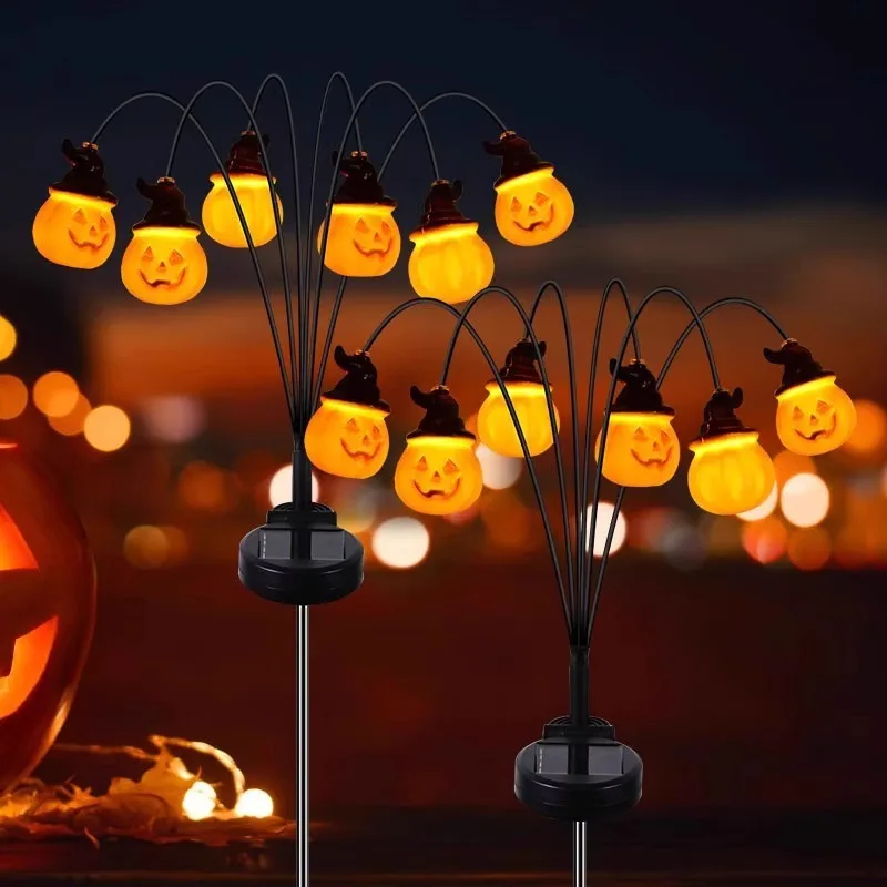 LED Solar Lanterns Outdoor Use 6 Eye-Shaped Lights Halloween Christmas Festival Garden Lawn Lights Sensor Activated ROHS