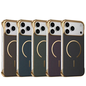 Premium Frameless Magnetic PU With Electroplate PC Phone case for iphone 17 Pro Max case