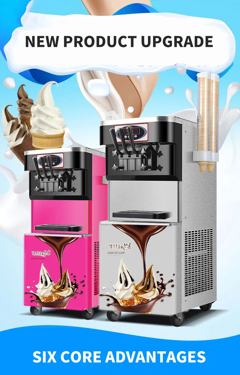 Commercial Ice Cream Machine Intelligent Automatic High Output Cone Type Equipment Stain Steel