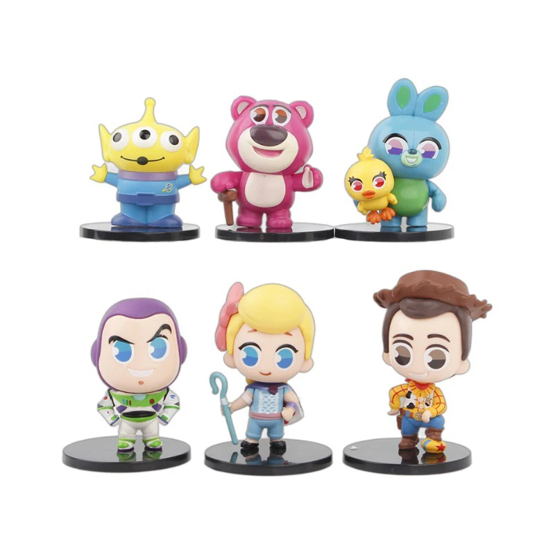 6 Pieces / Set Toy Story Buzz Light Year Woody Bo Peep Alien Collection Cartoon Model Action Figure Cute Doll Toys