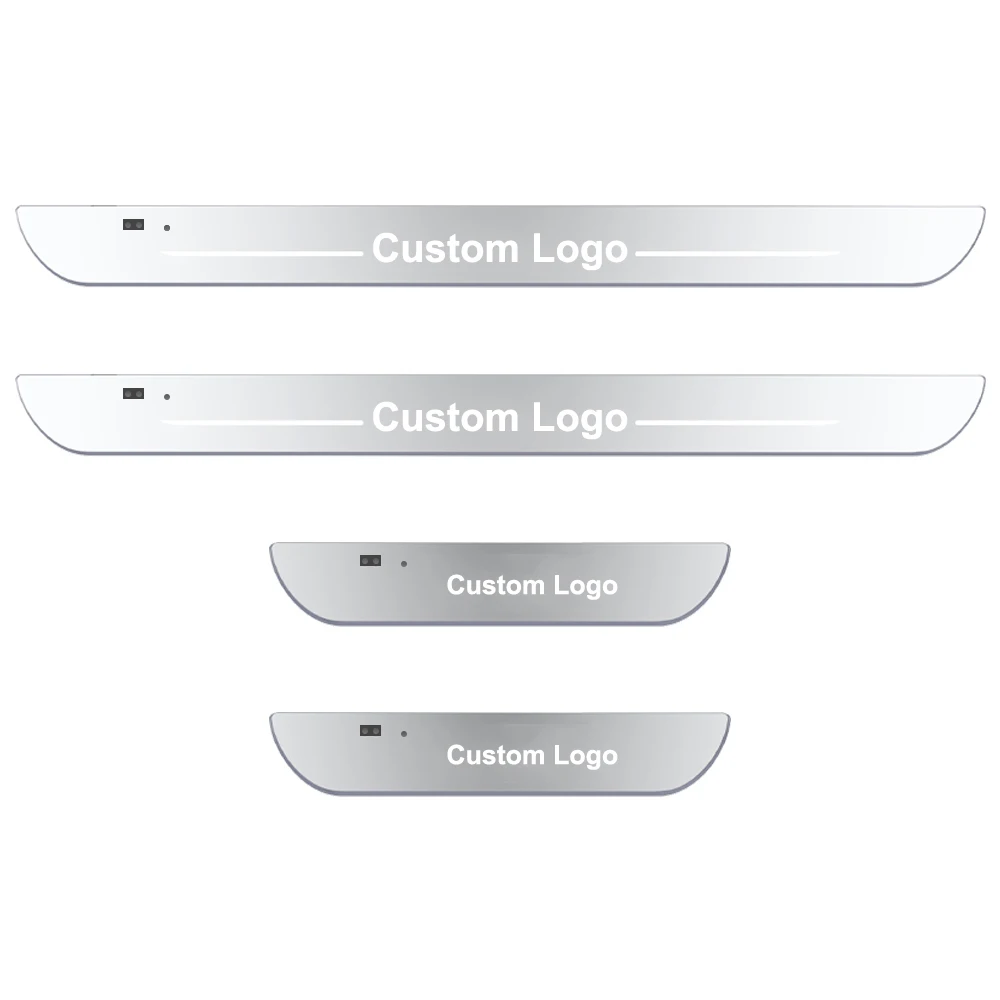 PEL Custom Logo Led Welcome Pedal Car Threshold Scuff Plate Wireless Car Door Sill Light for Car Door Guard