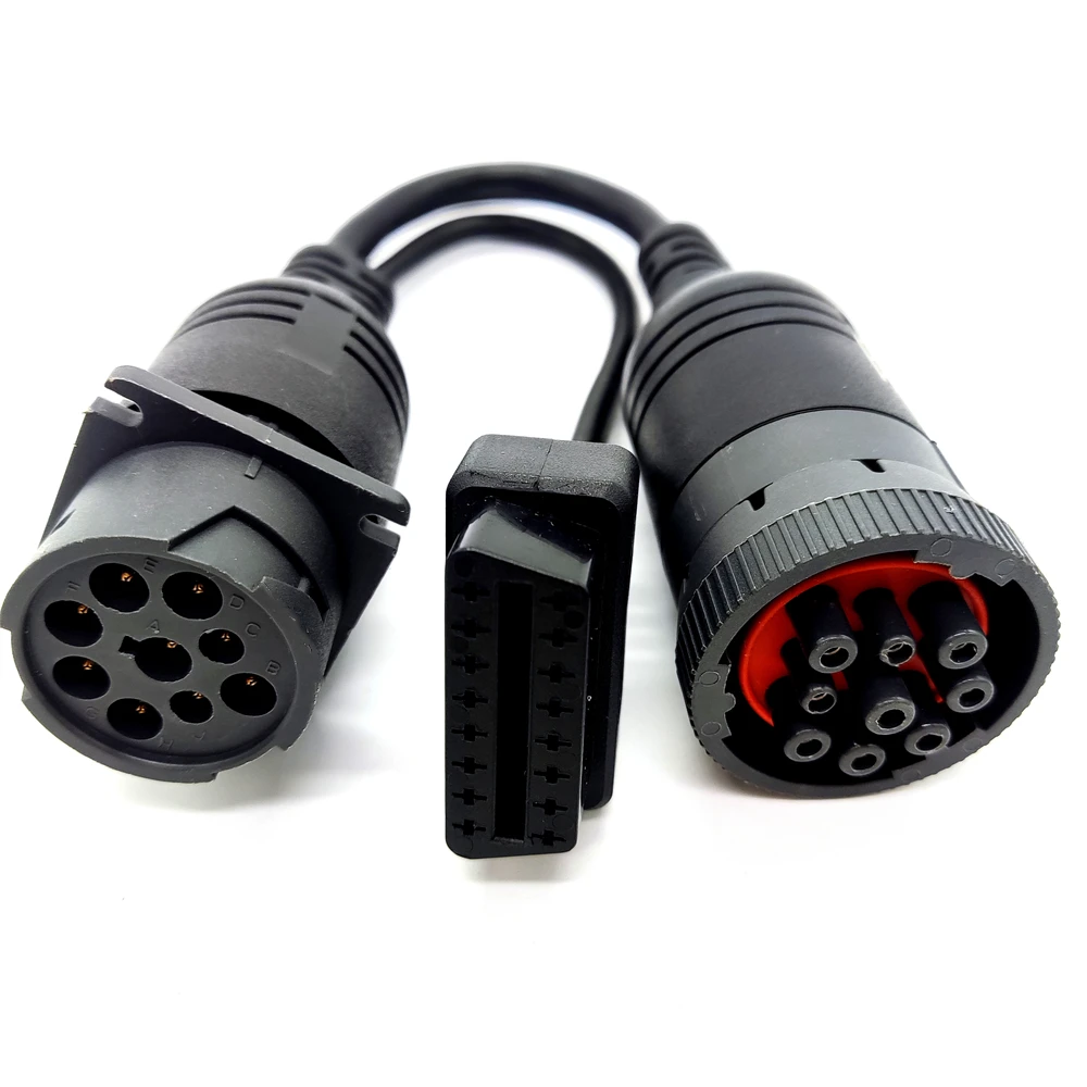 J1939 9 Pin to OBD2 Female Adapter Cable,for Heavy Duty Commercial Truck ELD GPS