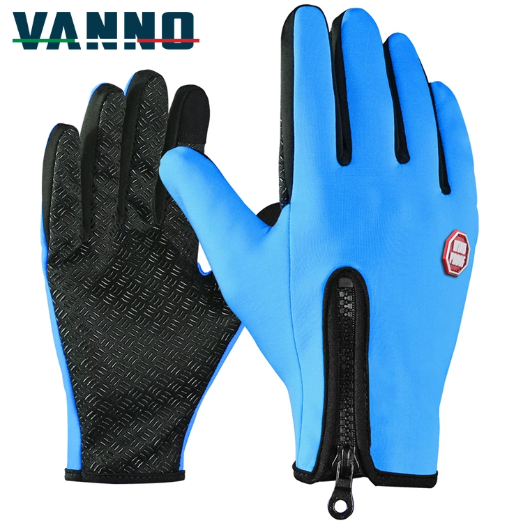 Зимние перчатки VANNO, флисовые теплые велосипедные спортивные перчатки, мотоциклетные велосипедные перчатки с закрытыми пальцами