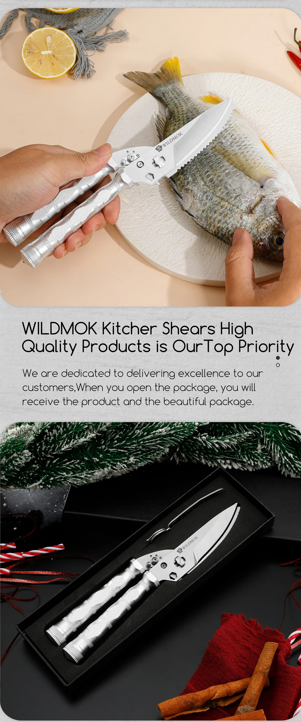 Forbici multifunzione per pollame in acciaio inossidabile WILDMOK Forbici da esterno_voghion.com
