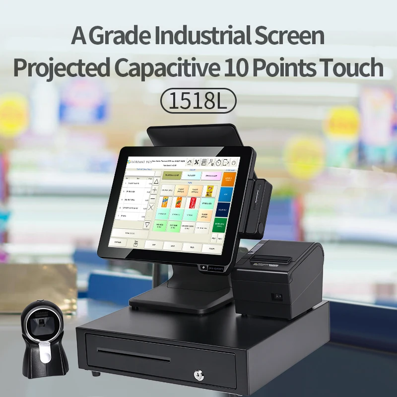 Desktop All in One Pos Machine Offline Billing Terminal Dual Screen Touch windows Pos System