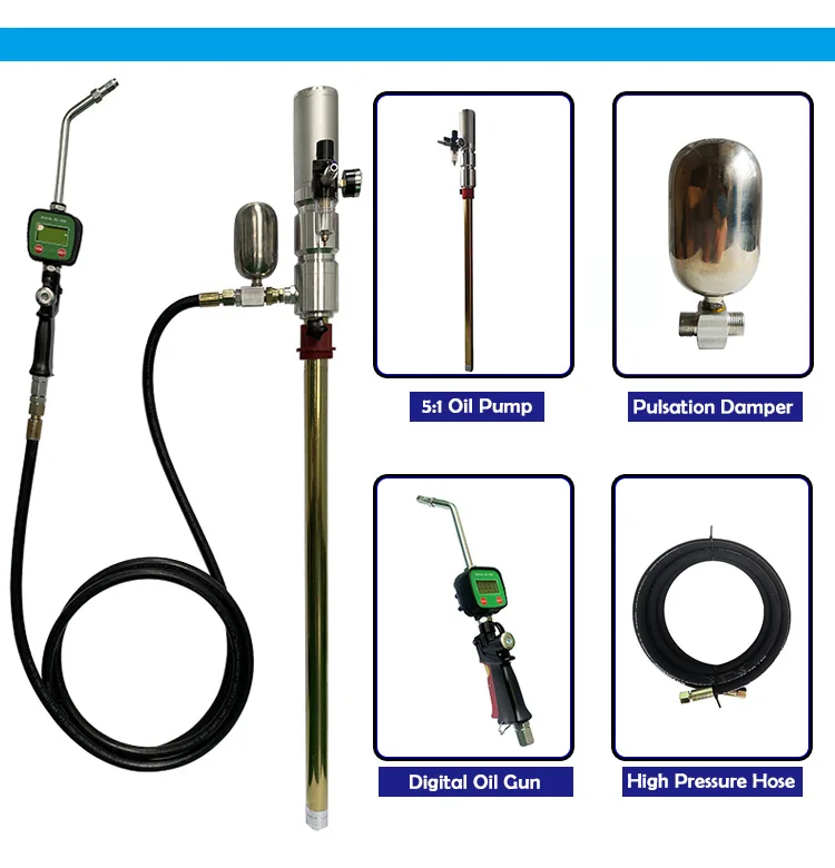 208L Air Operated Lubricating Barrel Engine Oil Pump Transfer Drum Pneumatic Oil Extractor