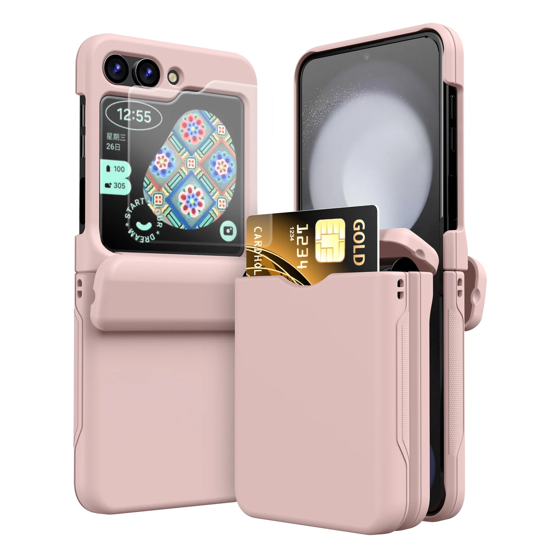 Folding Phone Case Built-in Spring Automatic Closure Card Storage For Samsung Galaxy Z Fold 3 4 5 6 Business Fashion Case Ultra supplier