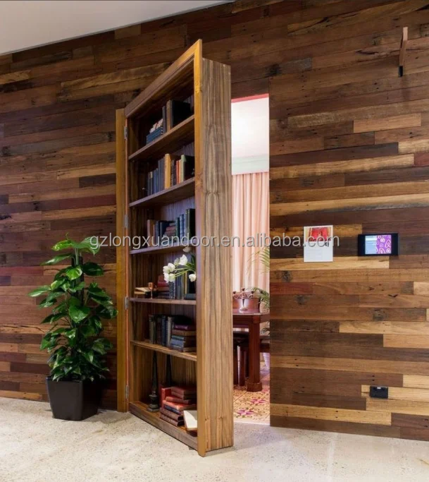 Customized Invisible Panic Room Murphy Bookcase Door Hidden Bookshelf Door Hinge for Bedroom