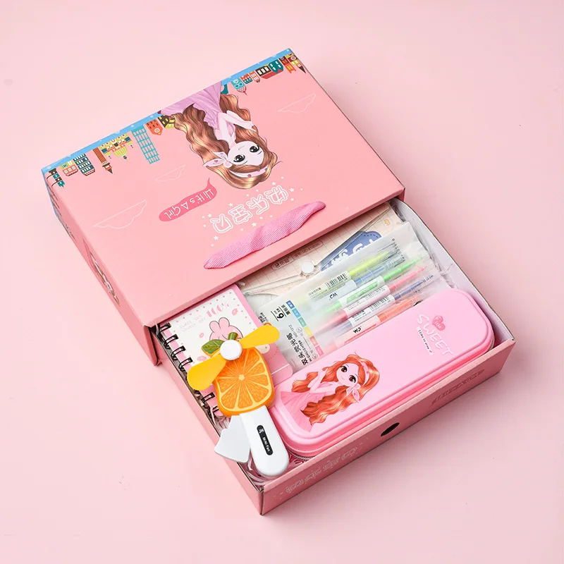 Children's Kindergarten School Supplies Cartoon Gift Box Students Boys Girls Stationery Set