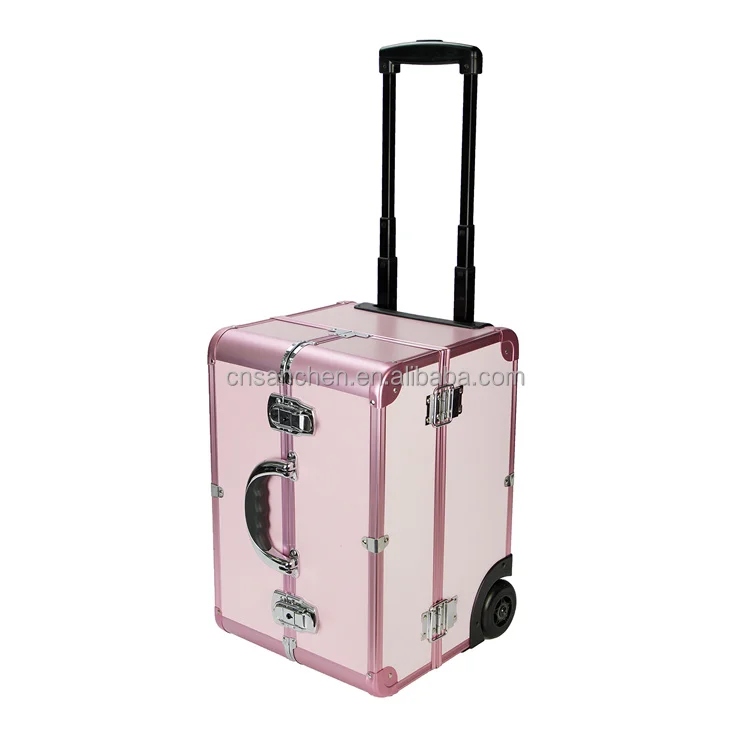 Pull rod cosmetic box aluminum alloy one-way wheel storage box with cosmetic and hairdressing toolbox