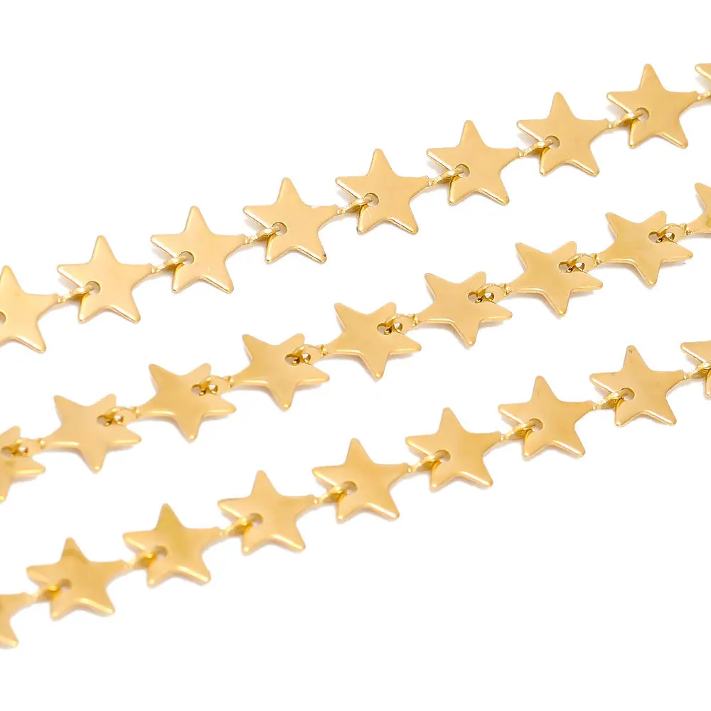 Star Chain Design 18k Gold Stainless Steel Star Chains for DIY Jewelry Making Earrings ...