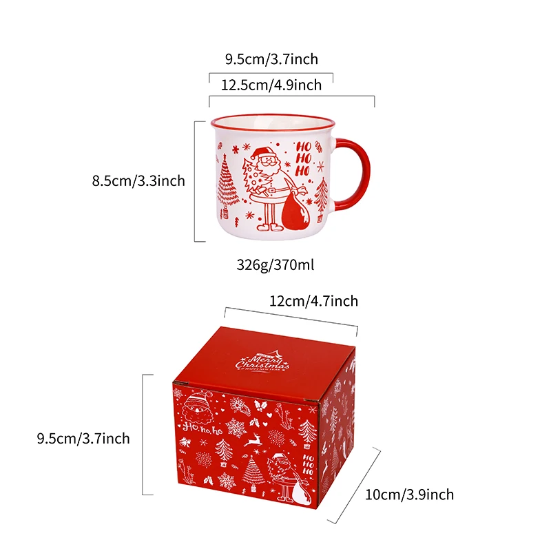 Wholesale Luxury Ceramic Christmas Coffee Mug Set Custom Creative Light Luxury Dishwasher Safe Perfect Christmas Gift Cup factory