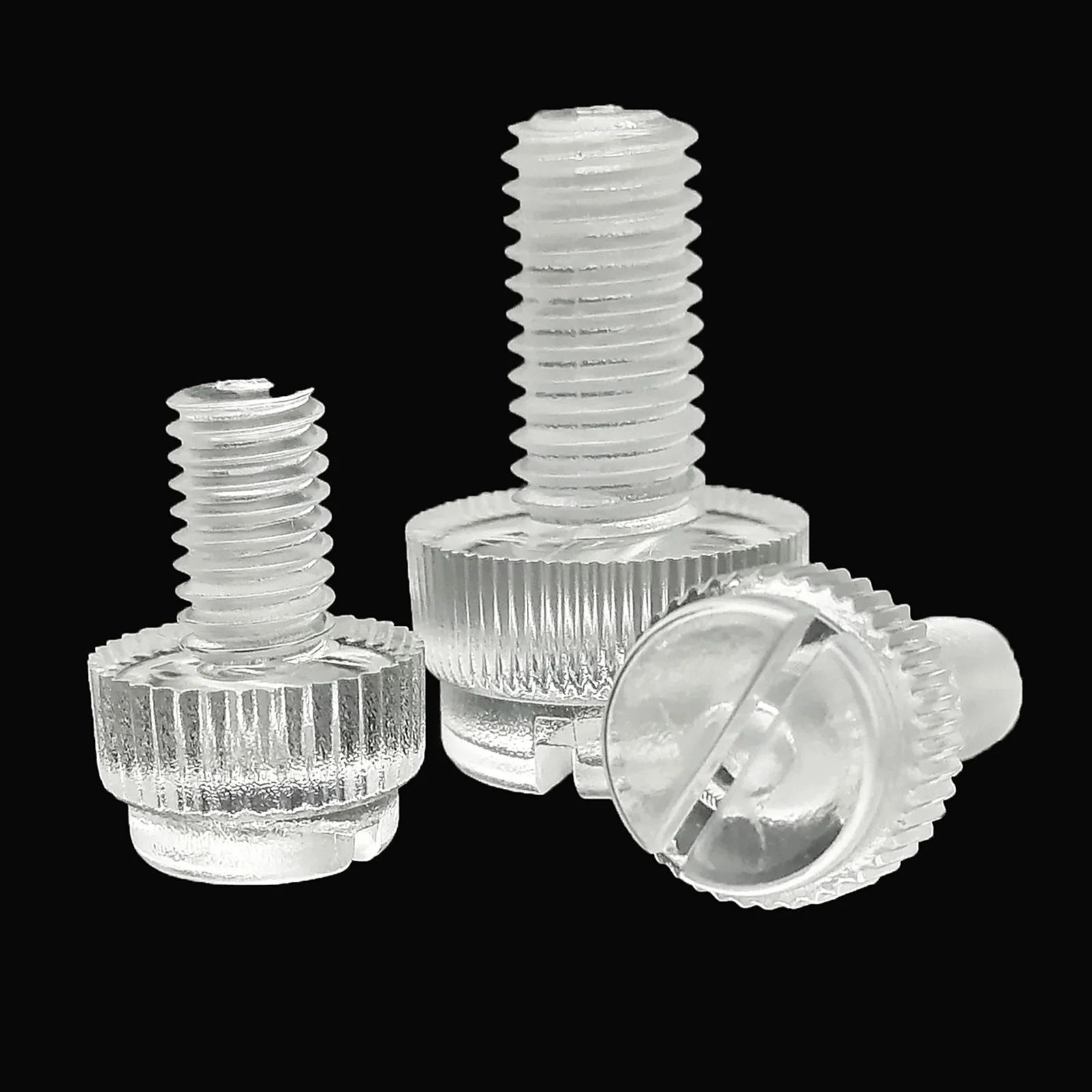 M3 M4 M5 M6 M8 Acrylic Clear Transparent Plastic Knurl Slotted Head