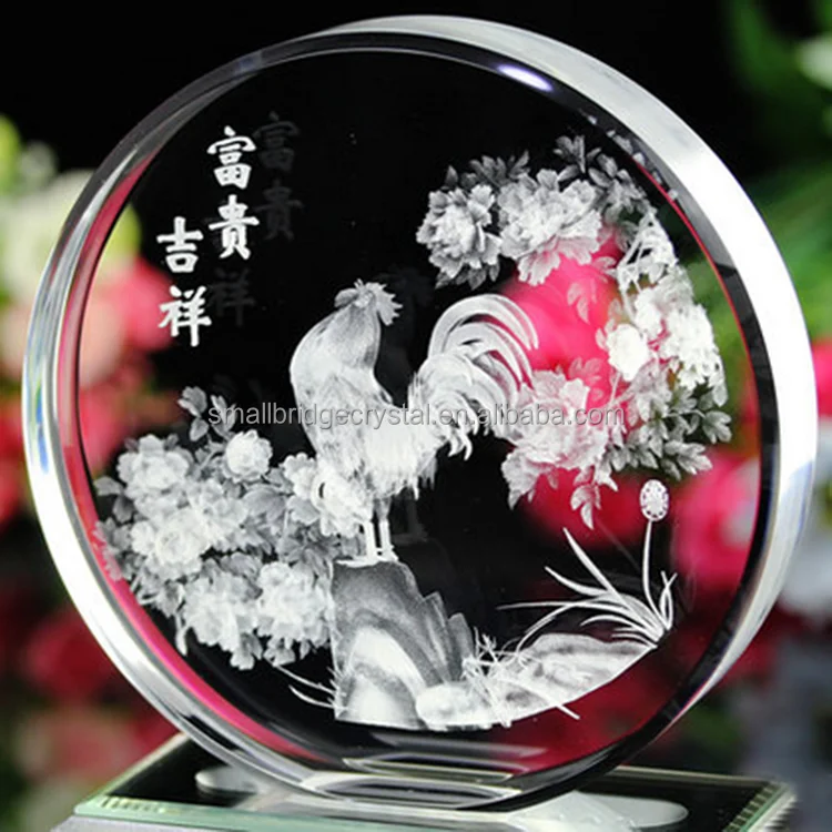 Hot Selling Laser Engraved Polished Wedding Decorations Feng Shui Style Souvenirs Home Decor UV Printing Crystal Wedding Gifts factory