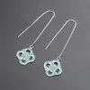 Pendientes de trébol de cuatro hojas con incrustaciones de plata S925 D124