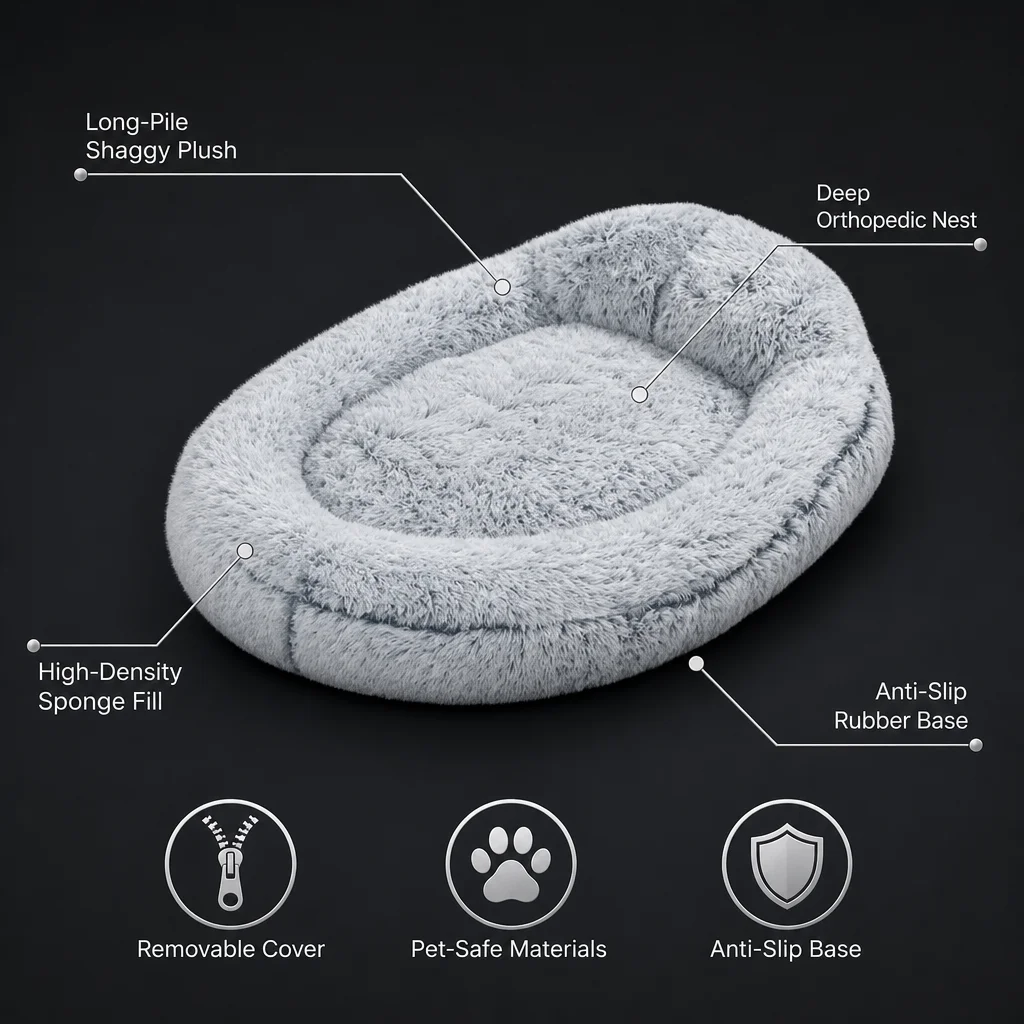 Fancie Giant Oval Dog Bed Long — Product details 5