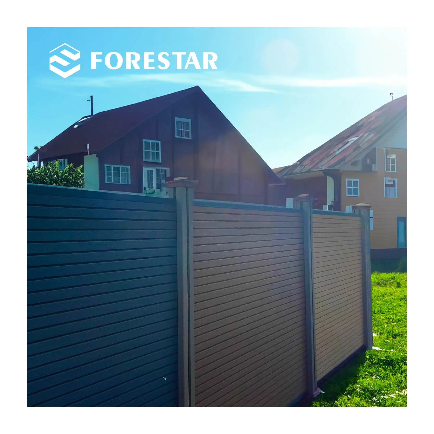 Уличное ограждение FORESTAR OEM/ODM из ДПК, легкая установка, 1,8 м * 1,8 м, совместная экструзия, домашние садовые заборы, панели ограждения ДПК