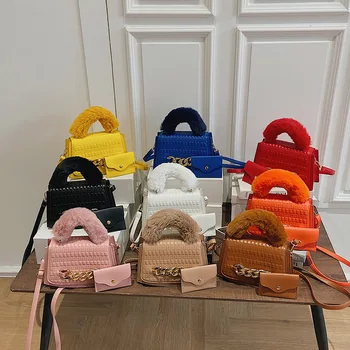 Fashion Women's Purse Female Pu Leather Handbag Retro Candy Color Clutch Bag Lock Diamond Chain Plaid Shoulder Bag