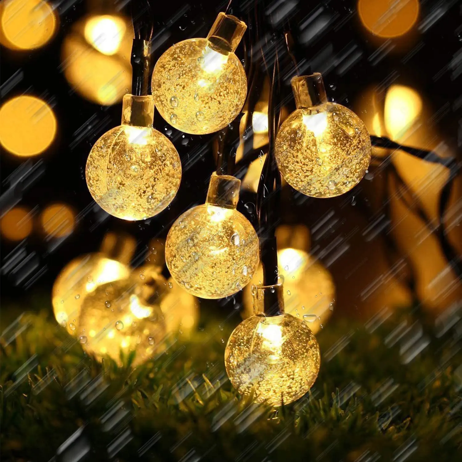 100led Waterproof Crackled Glass Ball Solar Led String Light Of Outdoor