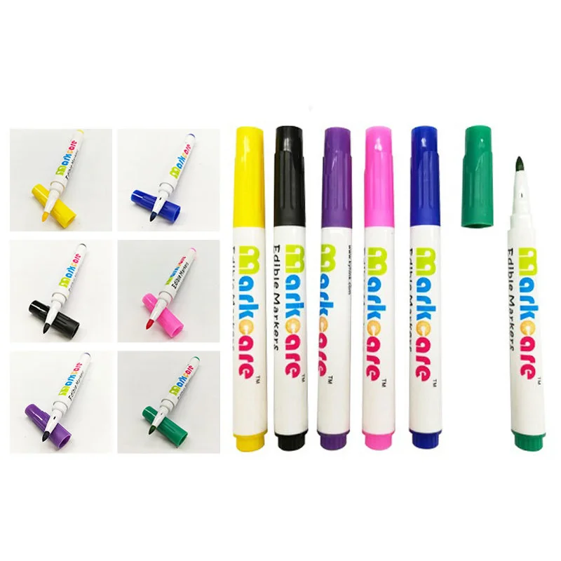 Food Coloring Edible Markers 6 Colors Food Grade Pen Gourmet Writers 