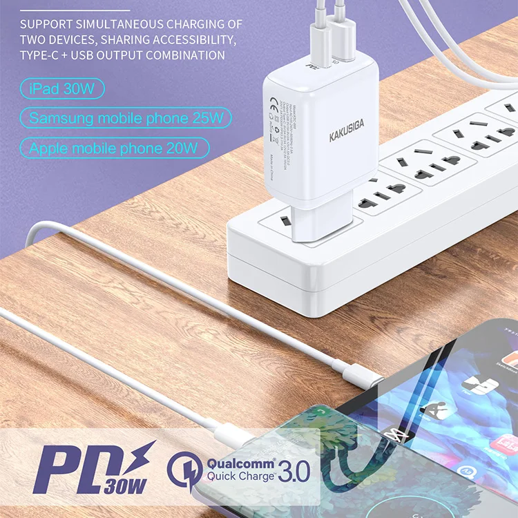 dual port pd 30w type-c usb