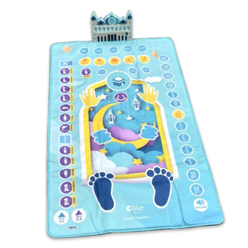 Новый ассортимент противоскользящая подложка электронный интерактивный дорожный мусульманский детский молитвенный коврик с голосовым исламским