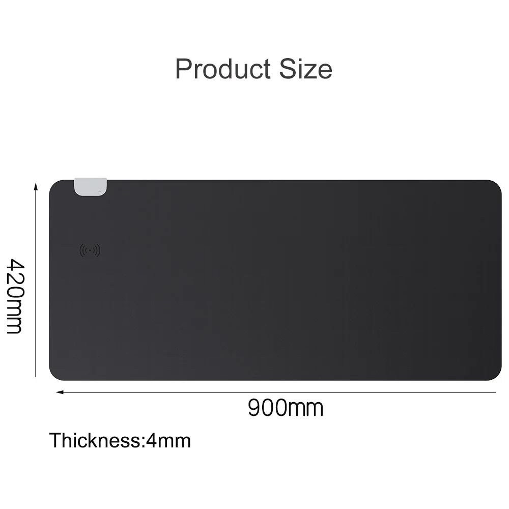 Гигантский кожаный водонепроницаемый коврик для мыши с напечатанным логотипом на заказ, 10 Вт, беспроводное зарядное устройство для быстрой зарядки телефона, Настольный коврик для мыши