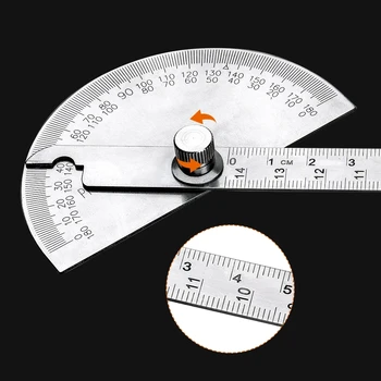 180 Degree Protractor Angle Finder Arm Rotary Measuring Ruler Stainless  Steel