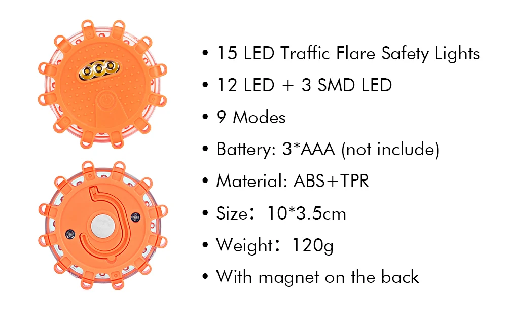 Водонепроницаемый аварийный дисковый маячок, автомобильная магнитная лампа, мигающий предупредительный светодиодный рабочий свет
