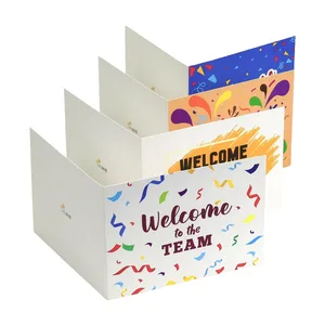 Custom Gold Foil Pink 'Thank You' Card for Small Businesses Paper Material with Offset Printing and Personalized Logo