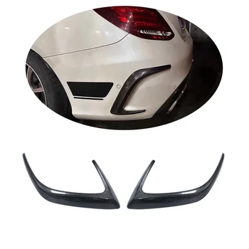 Canards Spoiler For Benz C Class W205 C63 Coupe 2door 2015-2023 carbon fiber Rear Bumper Trunk Air Vent Trim Splitter