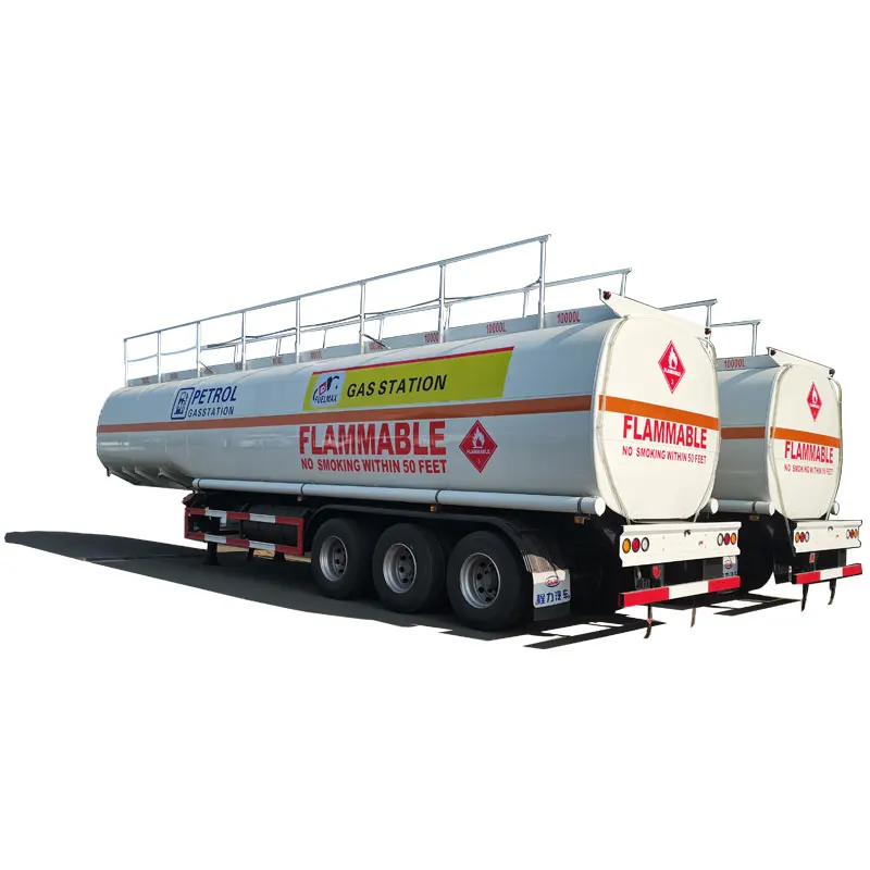 Новый топливный танкер 30cbm-55cbm полуприцеп 3-осевой легковоспламеняющийся жидкий топливный бак для сырой нефти полуприцеп
