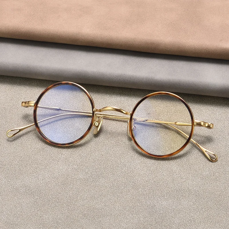 Handcrafted Retro Small Round Optical Frame Glasses Good Quality Titanium Metal Spectacle Eyeglasses Solid Pattern Made Vietnam