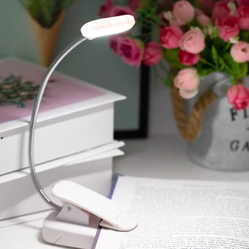 Portable Mini LED Book Lamp Battery Powered Table Lamp Flexible Study Learning Clip-On Desk Lamp Bedroom Reading Night Light