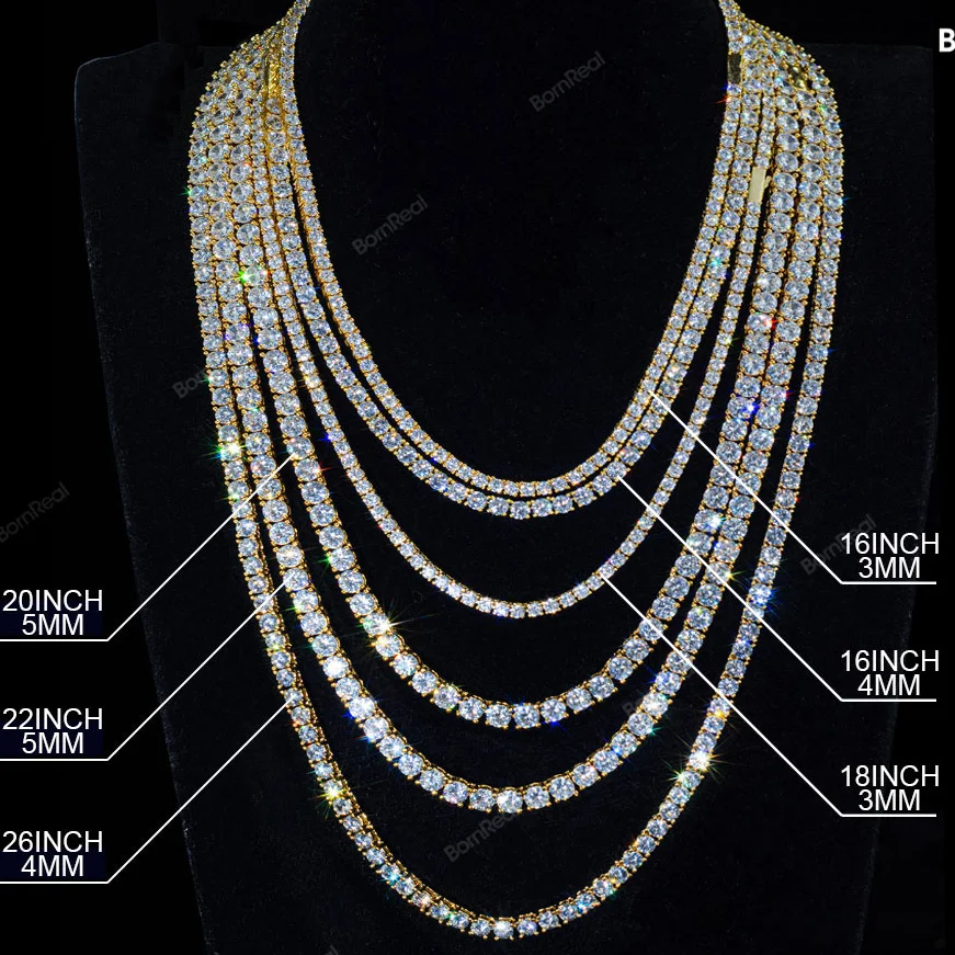 Factory Wholesale Vvs Moissanite Round Cut Diamond 925 Cuban Link Chain ...