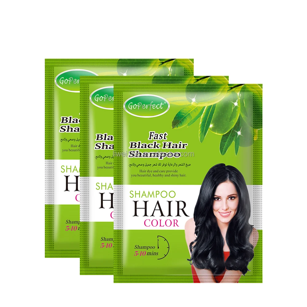 Herbal Goperfect Black Hair Dye Shampoo Olive Natural Semi Permanent ...