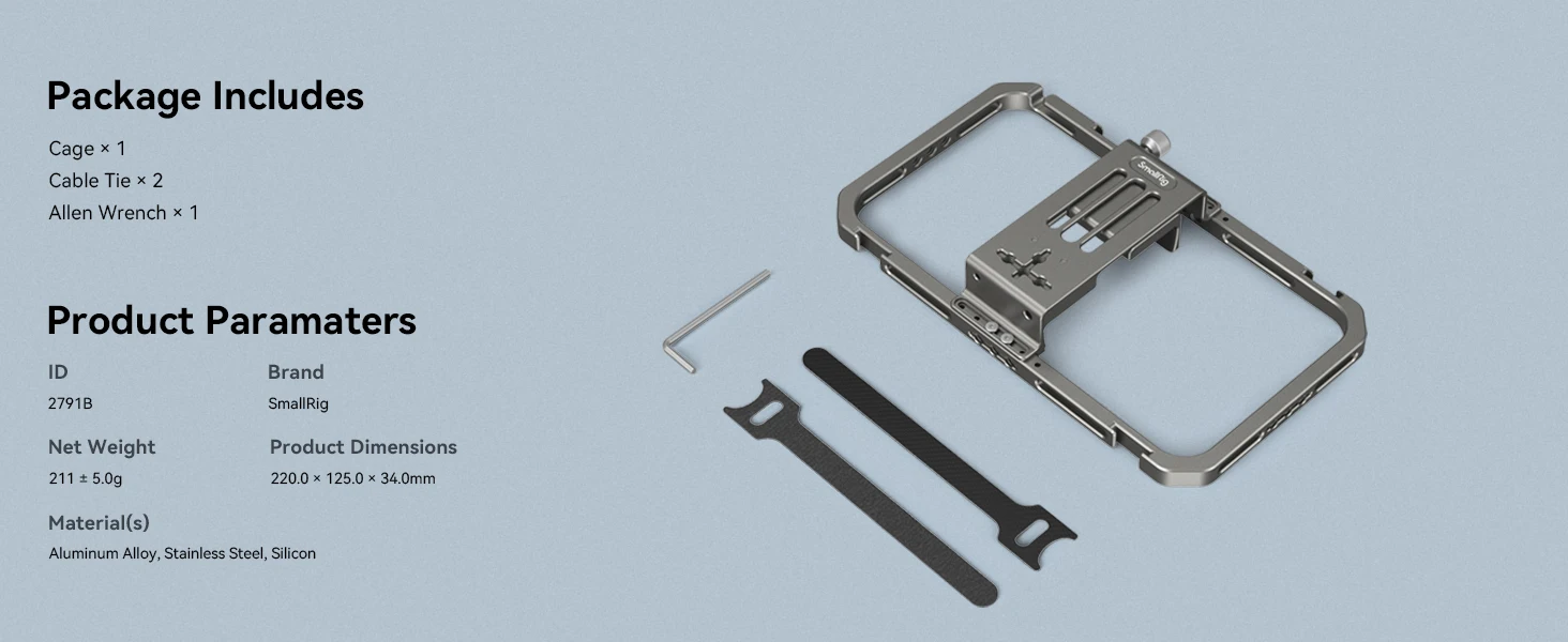SmallRig Universal Smartphone Video Rig for iPhone for Samsung, Filmmaking Vlogging Rig Aluminium Alloy Phone Video Cage Grip
