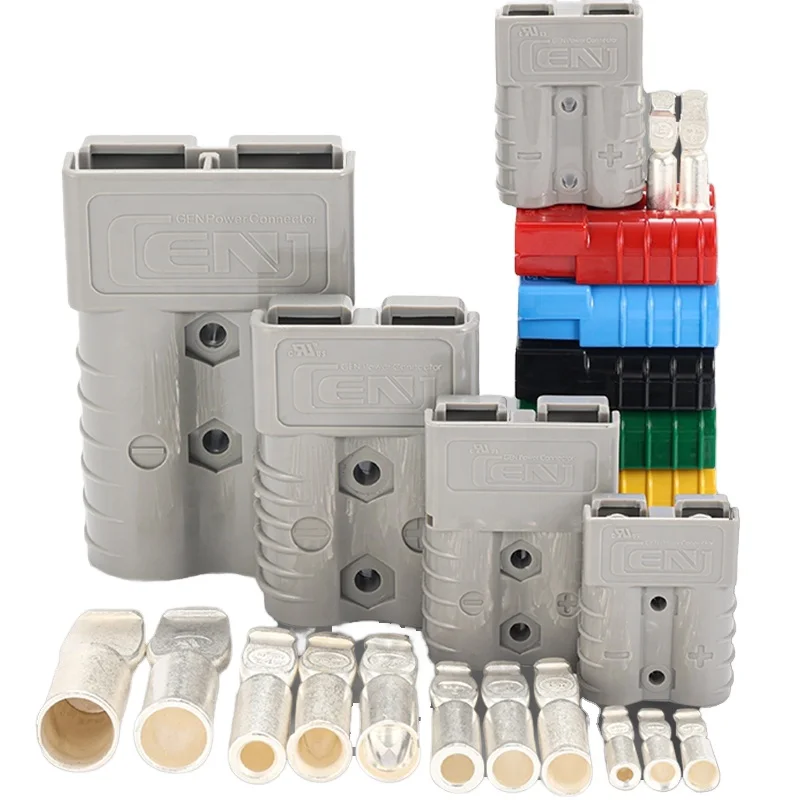 Anderson Connector Battery Socket 50A Rated Current 2P Copper Pins Grey ABS Housing Material Plug Power