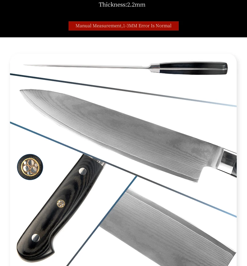 8 Inch Micarta Handle Vg10 67 Layers Damascus Steel Professional Chef Knife Chefs Kitchen Knife