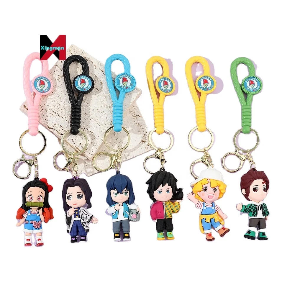 6pcs Demoned a Slayer Kimetsu No Yaiba Kamado Tanjirou Action Figure Agatsuma Zenitsu Nezuko Warrior PVC Toys Key Chain