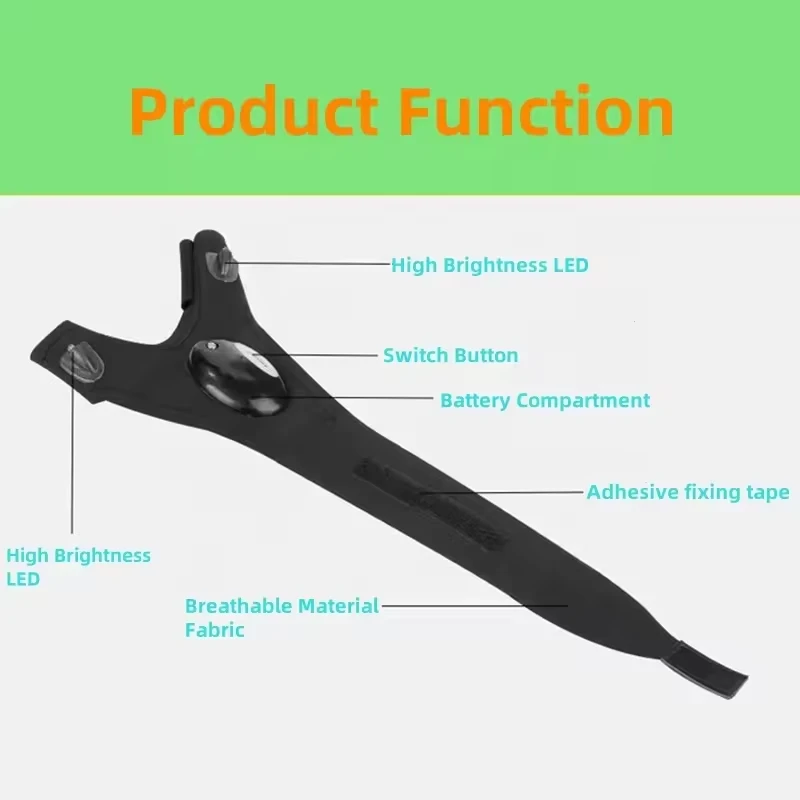 LED Night Light Waterproof Fishing Gloves Fingerless Gloves Fish Work Night Outdoor Sports Portable Flexible Finger Light